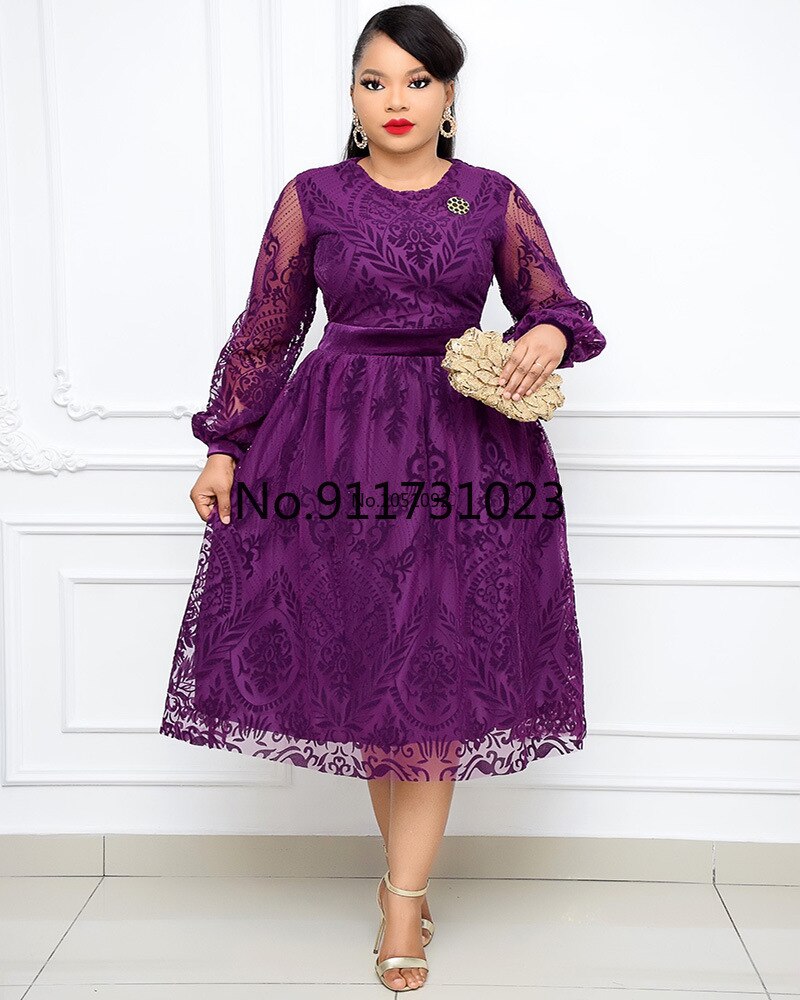 Women Classy Dress Long Sleeve Summer See Through Velvet Print Patchwork Retro Dress Vintage Plus Size Party Birthday Outfits