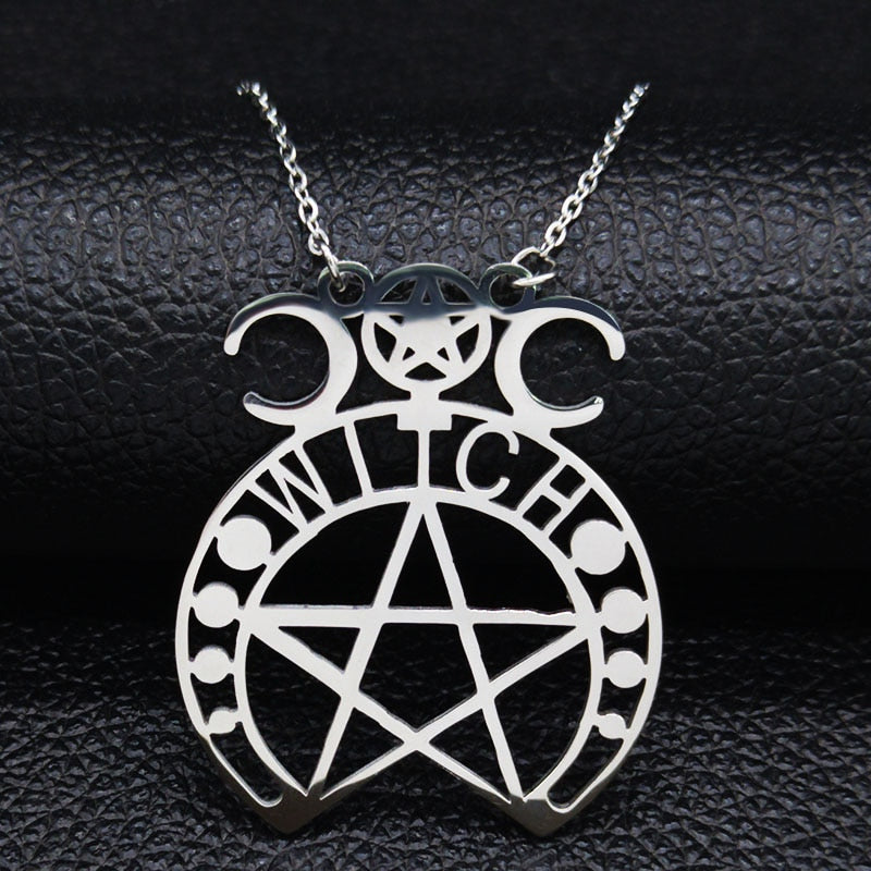 Seven Archangels Amulet Stainless Steel Necklaces Men Seal of Solomon Talisman Necklace Protection Jewelry collar hombre N1162S2
