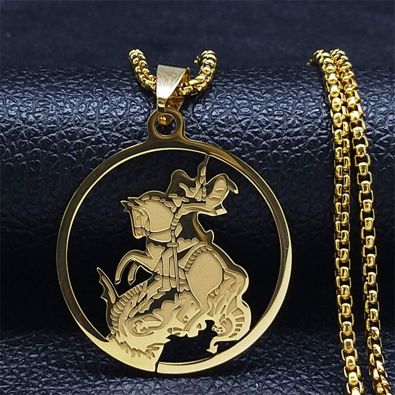 Seven Archangels Amulet Stainless Steel Necklaces Men Seal of Solomon Talisman Necklace Protection Jewelry collar hombre N1162S2