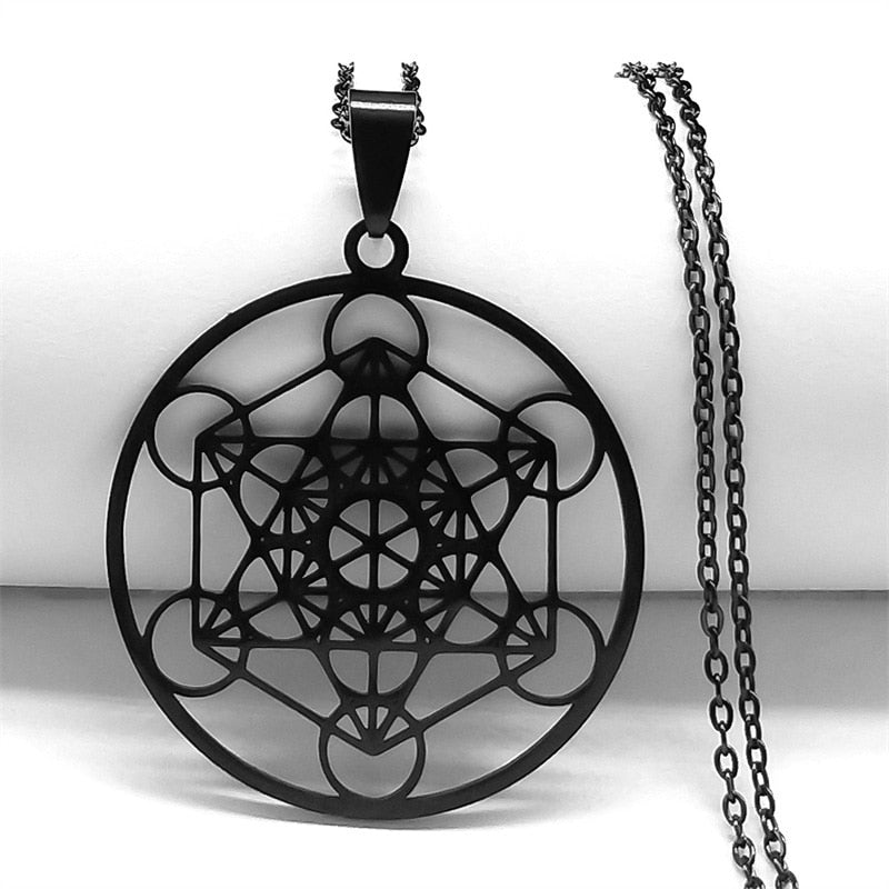 Seven Archangels Amulet Stainless Steel Necklaces Men Seal of Solomon Talisman Necklace Protection Jewelry collar hombre N1162S2