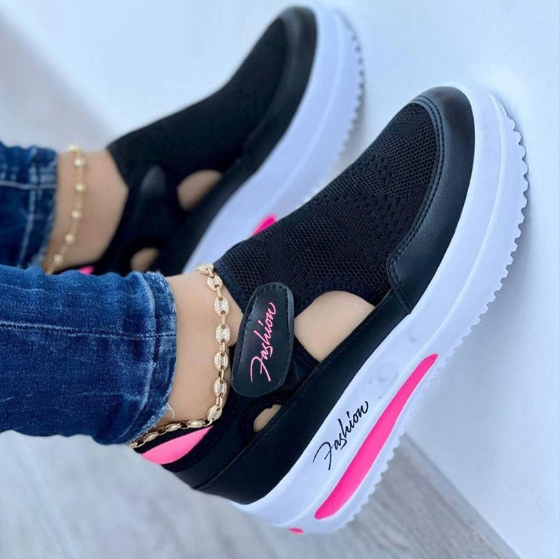 2022 Women&#39;s Sneakers Platform Casual Breathable Sport Design Vulcanized Shoes Fashion Tennis Female Footwear Zapatillas Mujer